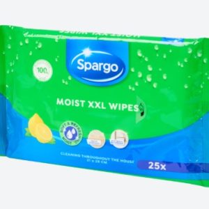 Spargo vochtige schoonmaakdoeken XXL 25 stuks